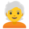 Person- White Hair emoji on Google